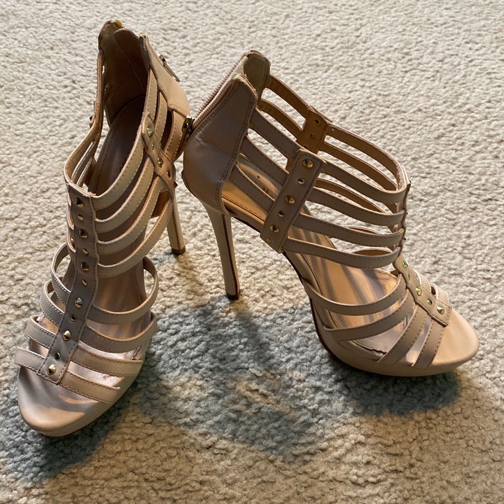 Charlotte Russe Strappy Nude Heels